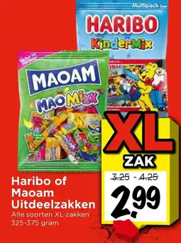 Vomar Voordeelmarkt Haribo of Maoam Uitdeelzakken aanbieding