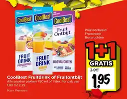 Vomar Voordeelmarkt CoolBest Fruitdrink of Fruitontbijt aanbieding