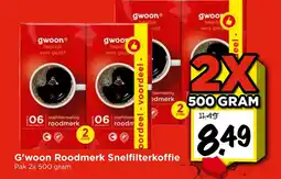 Vomar Voordeelmarkt G'woon Roodmerk Snelfilterkoffie aanbieding