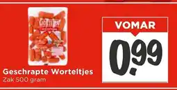 Vomar Voordeelmarkt Geschrapte Worteltjes aanbieding