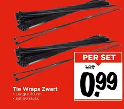 Vomar Voordeelmarkt Tie Wraps Zwart aanbieding