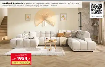Woonsquare Hoekbank Avalanche aanbieding