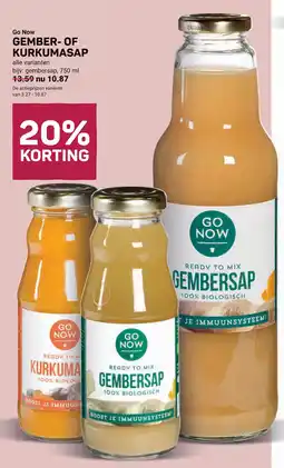 Ekoplaza Go Now Gember of kurkumasap aanbieding