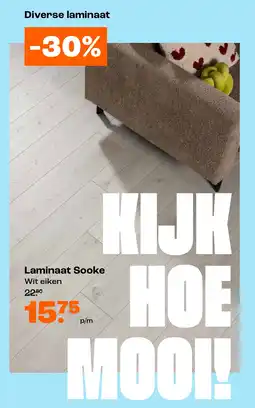 Kwantum Laminaat Sooke Wit eiken aanbieding
