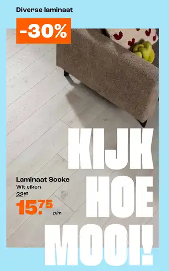 Kwantum Laminaat Sooke Wit eiken aanbieding