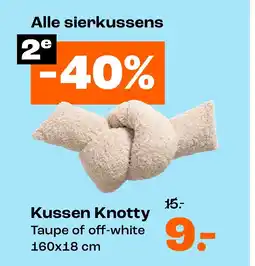 Kwantum Kussen Knotty Taupe of off-white aanbieding
