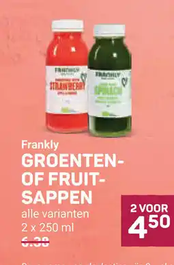 Ekoplaza Frankly groenten of fruit sappen aanbieding