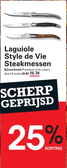 Sligro Laguiole Style de Vie Steakmessen aanbieding