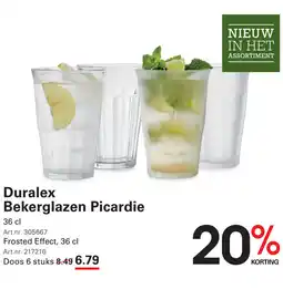 Sligro Duralex Bekerglazen Picardie aanbieding