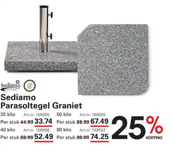 Sligro Sediamo Parasoltegel Graniet aanbieding