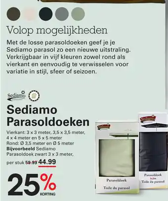Sligro Sediamo Parasoldoeken aanbieding