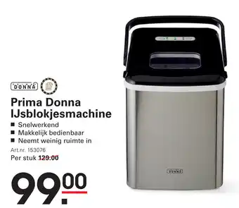 Sligro Prima Donna IJsblokjesmachine aanbieding