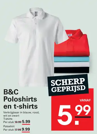 Sligro B&C Poloshirts en t-shirts aanbieding