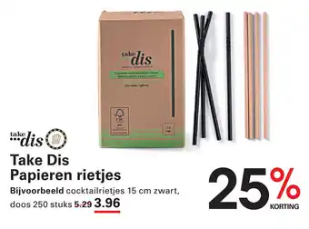 Sligro Take Dis Papieren rietjes aanbieding