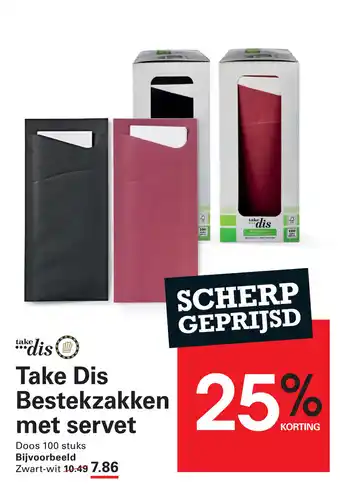 Sligro Take Dis Bestekzakken met servet aanbieding