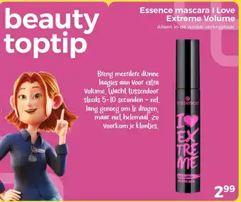 Trekpleister Essence mascara I Love Extreme Volume aanbieding