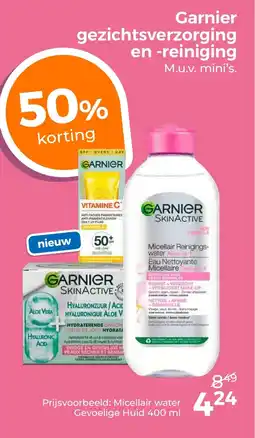 Trekpleister Garnier gezichtsverzorging en reiniging aanbieding