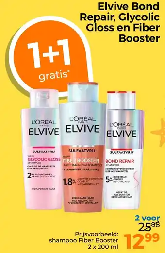 Trekpleister Elvive Bond Repair, Glycolic Gloss en Fiber Booster aanbieding