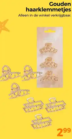 Trekpleister Gouden haarklemmetjes aanbieding