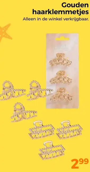 Trekpleister Gouden haarklemmetjes aanbieding