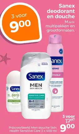 Trekpleister Sanex deodorant en douche aanbieding