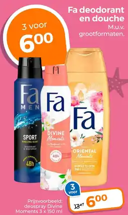 Trekpleister Fa deodorant en douche aanbieding