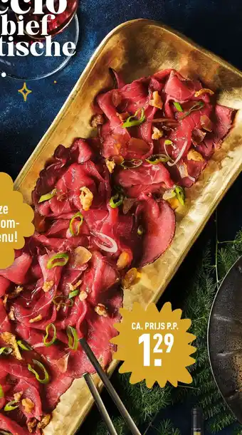 ALDI Een Carpaccio van rosbief met Aziatischę twist. aanbieding