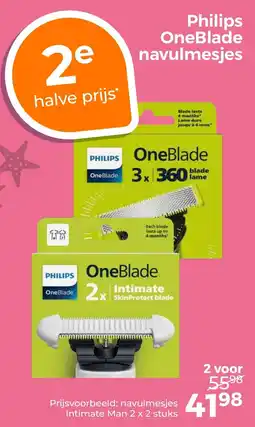 Trekpleister Philips OneBlade navulmesjes aanbieding