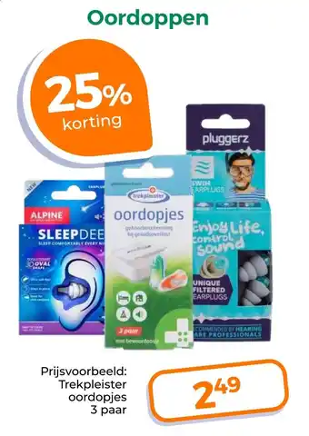 Trekpleister Oordoppen aanbieding