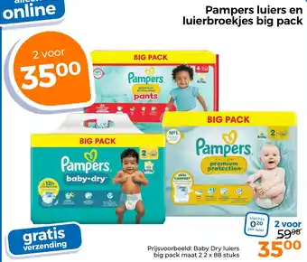 Trekpleister Pampers luiers en luierbroekjes big pack aanbieding
