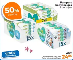 Trekpleister Pampers babydoekjes aanbieding