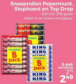 Trekpleister Snoeprollen Pepermunt, Stophoest en Top Drop aanbieding