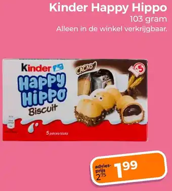 Trekpleister Kinder Happy Hippo aanbieding