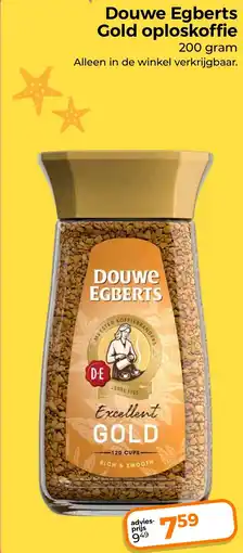 Trekpleister Douwe Egberts Gold oploskoffie aanbieding
