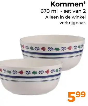 Trekpleister Kommen aanbieding