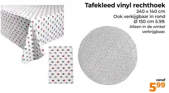 Trekpleister Tafekleed vinyl rechthoek aanbieding