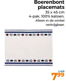 Trekpleister Boerenbont placemats aanbieding