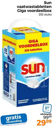 Trekpleister Sun vaatwastabletten Giga voordeelbox aanbieding