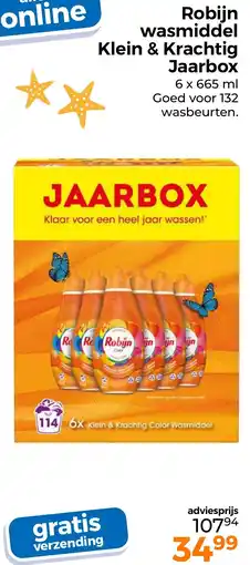 Trekpleister Robijn wasmiddel Klein & Krachtig Jaarbox aanbieding
