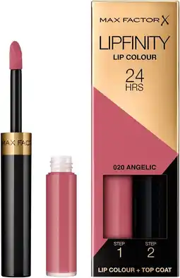 Amazon Max Factor Lipfinity Lip Colour 2-step Long Lasting lippenstift - 020 Angelic aanbieding