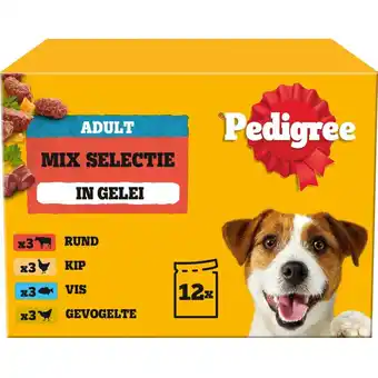 Albert Heijn Pedigree Adult mix gelei rund,kip,vis,gevogelte aanbieding