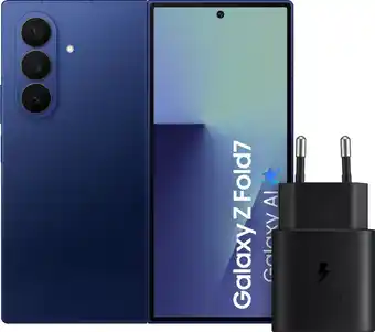 Coolblue Samsung Galaxy Z Fold 7 512GB Blauw 5G + Samsung Oplader 25 Watt Zwart aanbieding