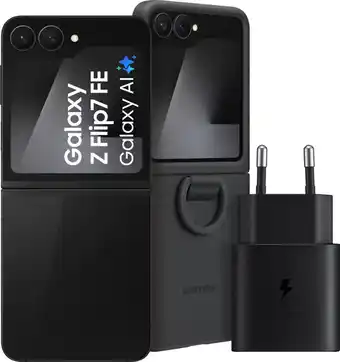 Coolblue Samsung Galaxy Z Flip 7 FE 128GB Zwart 5G + Accessoirepakket aanbieding