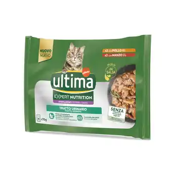 Zooplus Voordeelverpakking: 44x70g Ultima Cat Expert Nutrition Urinary Kip & Rund nat kattenvoer aanbieding