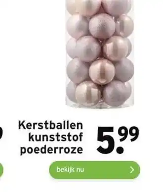 GAMMA Kerstballen kunststof poederroze aanbieding