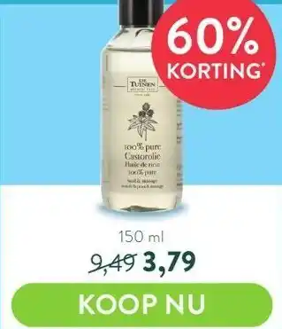 Holland & Barrett 100% pure Castorolic olie aanbieding