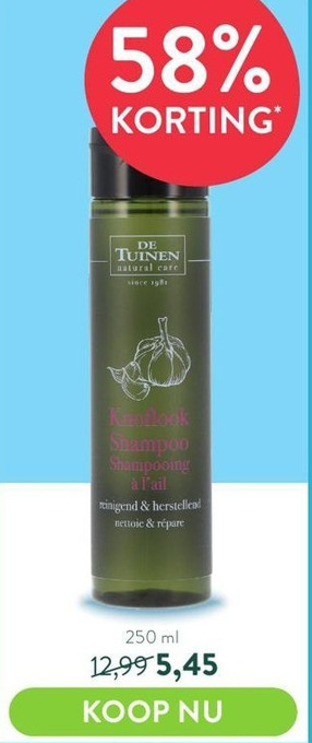 Holland & Barrett Knoflook shampoo aanbieding