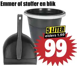 Dirk Emmer of stoffer en blik aanbieding