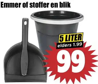 Dirk Emmer of stoffer en blik aanbieding