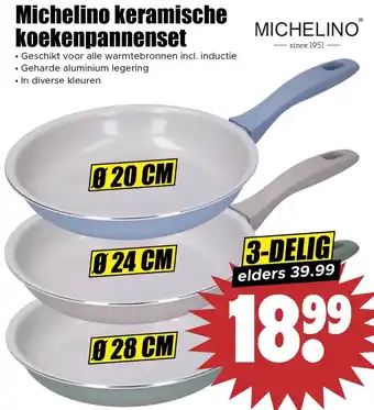 Dirk Michelino keramische koekenpannenset aanbieding